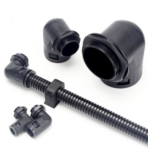 PG7 Elbow Connector for 1/4" Wire Loom - 20pcs